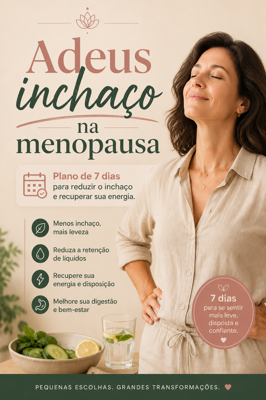 Capa do e-book Adeus Inchaço na Menopausa